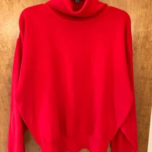 Women’s Ski Sweater Red Turtleneck Obermeyer